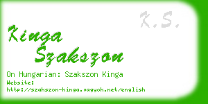 kinga szakszon business card